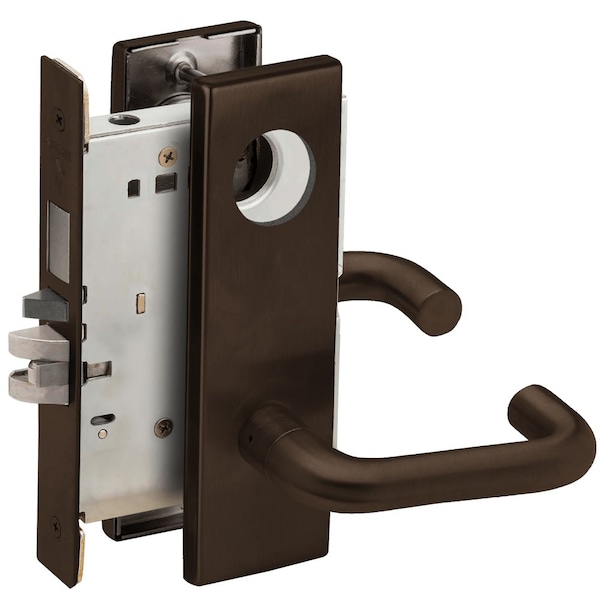 Schlage Entrance Mortise Lock with Deadbolt, 03N Design, Less Cylinder, Oil Rubbed Bronze L9453L 03N 613 - main